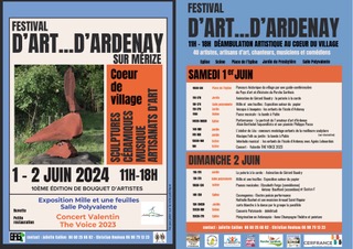 Festival d’art…d’Ardenay. 1er et 2 juin 2024. Eglise. 15h.