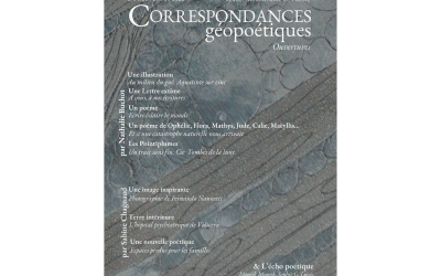 Page de couverture de Correspondances géopoétiques, revue-laboratoire de poésie, avec sommaire en blanc
